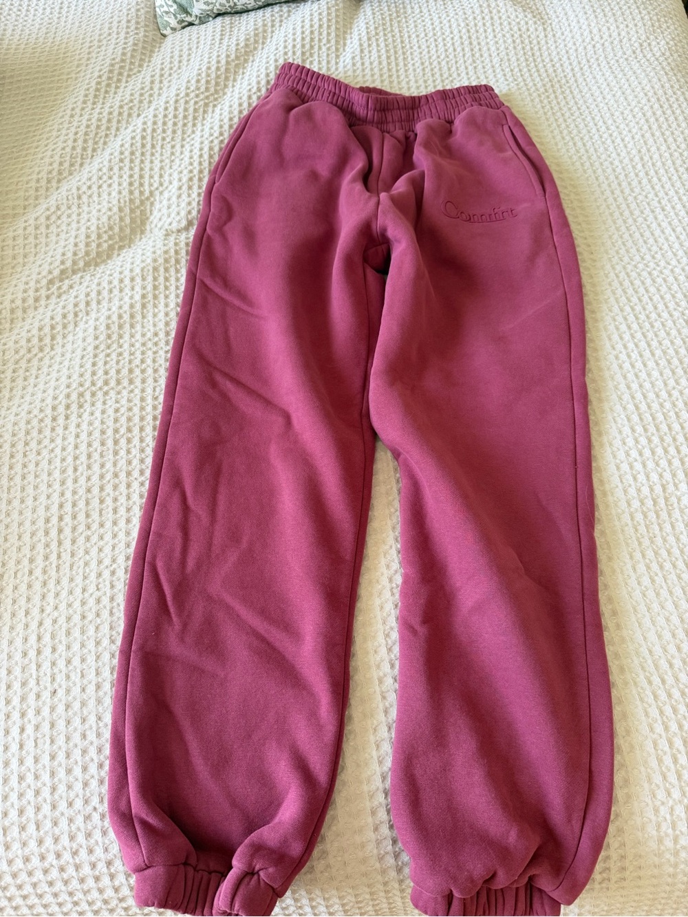 Comfort-Embroidered Maroon Crewneck Hoodie - Unbranded - Picture 3 of 4